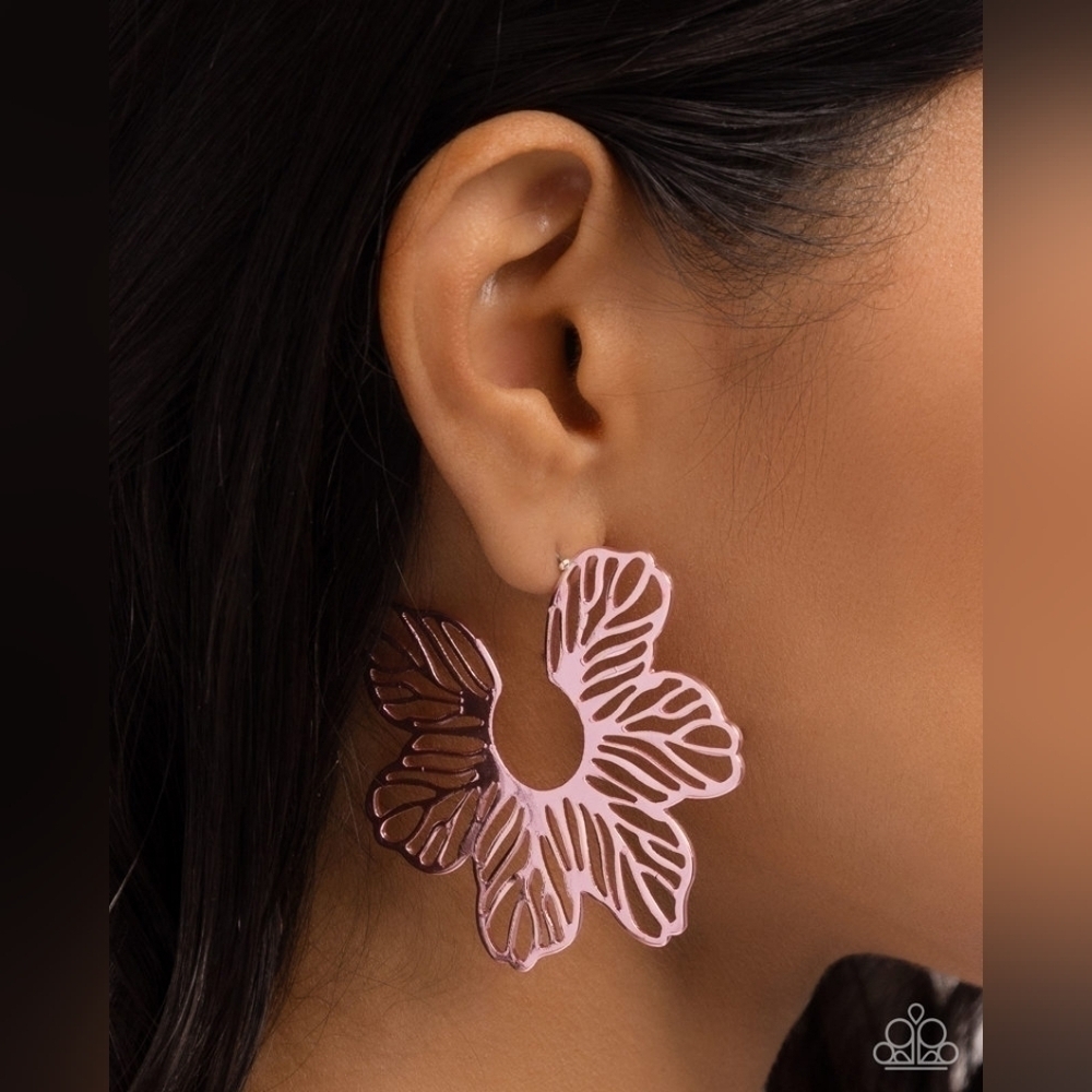 Pink earrings Floral Fame - Pink